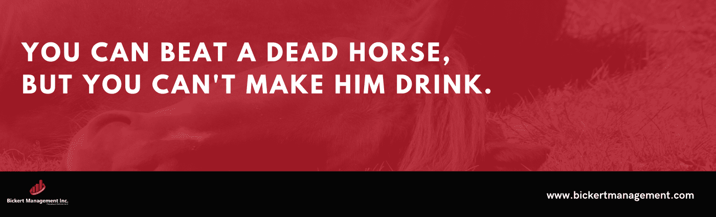 You Can Beat A Dead Horse, But You Can't Make Him Drink